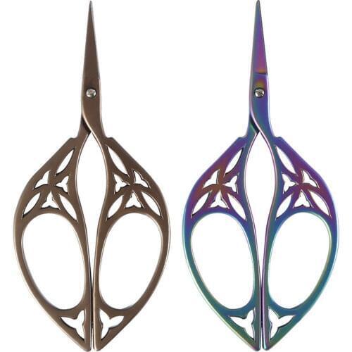 Small Stainless Steel Vintage Scissors Antique Floral Sewing Scissor for Needlework Tailor Shears Fabric DIY Tools JDD02