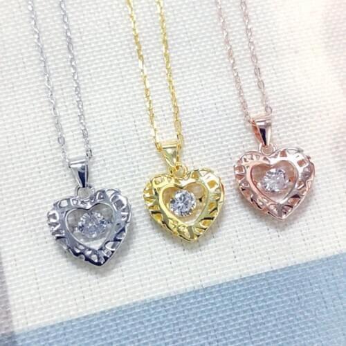 Fashion Pendants Necklaces For Women High Quality Zircon Rose Gold Necklace Pendant 925 Silver Fine Jewelry Anniversary Gift