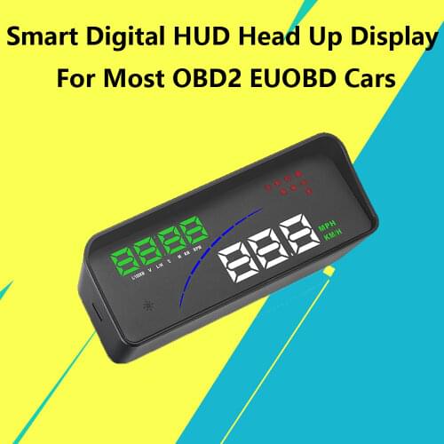 P9 HUD Head Up Display Smart Digital Meter For Most OBD2 EUOBD Cars HUD Projector Two Display Mode Car Styling RPM Voltage