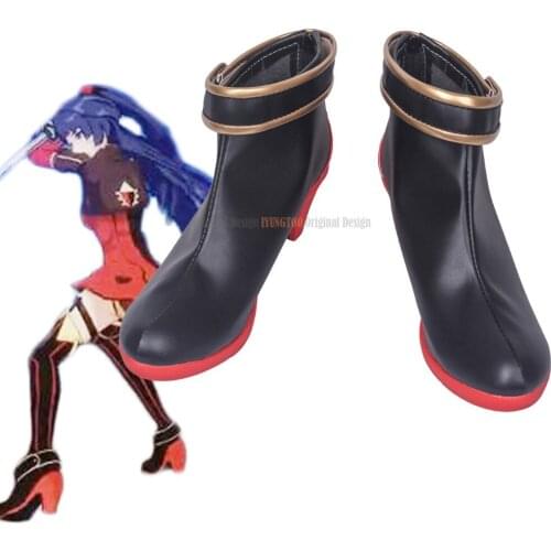 Raiden Mei Shoes Cosplay Honkai Impact 3 Raiden Mei Cosplay Boots High Heel Shoes Custom Made Any Size