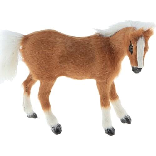 Realistic Well-crafted Faux Fur Horse/ Cat Animal Model Figures Home Decor