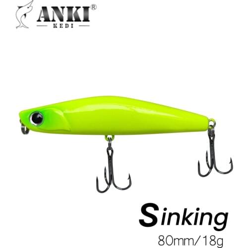 ANKI KEDI 80mm 18g Rockfishing Fishing Lures Pencil Fish Pike Artificial Bait For Fishing Baits Fish Sinking Wobblers