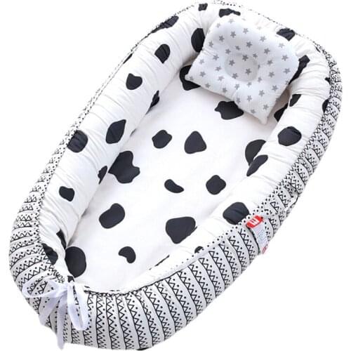 Removable Sleeping Nest for Baby Bed Crib with Pillow Travel Playpen Cot Infant Toddler Infant Cradle Mattress