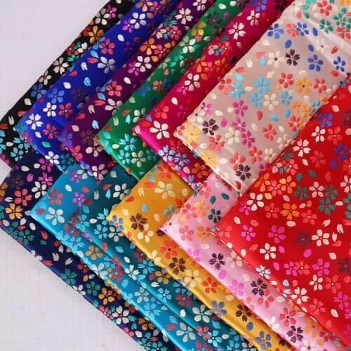 Flower pattern silk fabric brocade jacquard fabrics material is DIY for sewing cheongsam and kimono