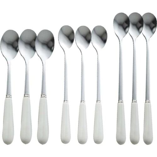 3pcs/9pcs Cutlery Set Stainless Steel Spoons Sets Tea Coffee Mixing Ice Cream Dessert Spoon Dinnerware Tableware Sets Wholesale