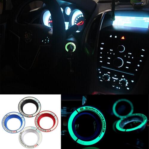 Luminous Alloy Ignition Switch Protective Sticker Key Ring Decor Sticker Circle for Ford Focus 2005-2012 Mondeo 2013