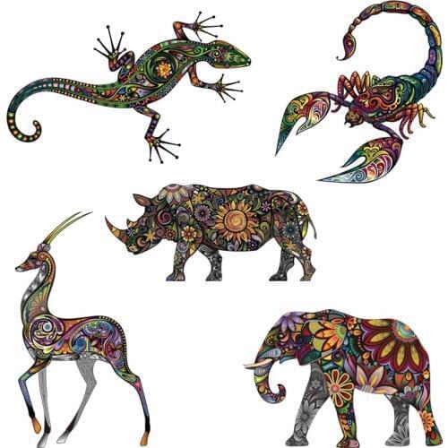 Animals Iron On patches For Clothing New West Cost Scorpion Lizard Heat Transfers Sticker On Clothes T-shirt Jeans Applications