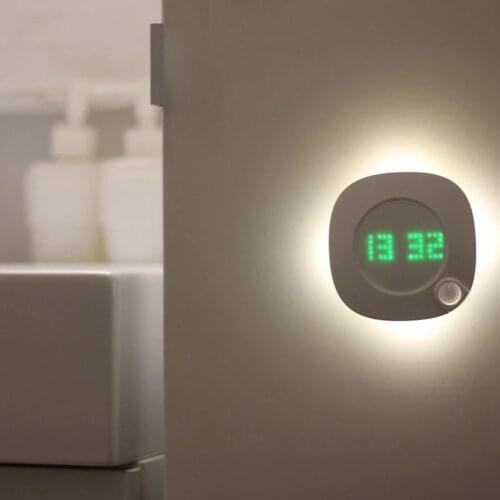 Smart Motion Sensor Night Light Wall light for Room Bathroom Toilet Hallway Pathway LED Night Lamp Clock