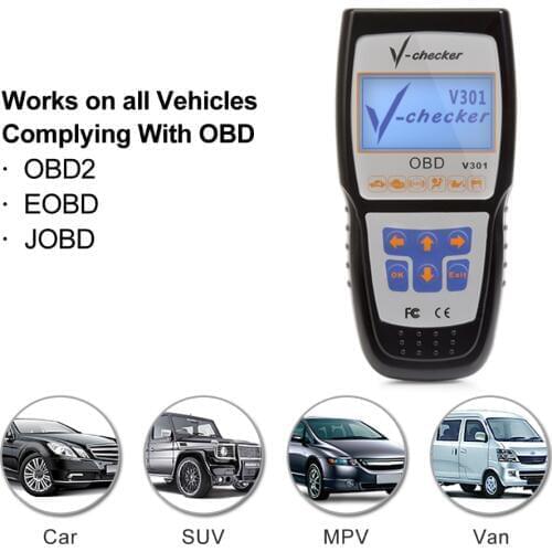 V-checker V301 EOBD OBD2 Scanner Car Engine Fault Code Reader CAN Diagnostic Scan Tool