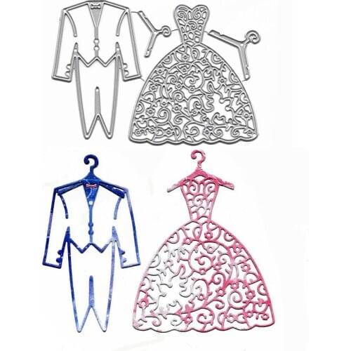 Full Dress Cutting Dies Scrapbooking Paper Card Making Embossing Folder Clear Stamps and Dies Photo Album Metal Craft Stencil