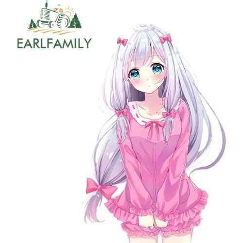 EARLFAMILY 13cm x 8.8cm for Izumi Sagiri Vinyl Car Stickers Surfboard Air Conditioner Decal Trunk Waterproof Occlusion Scratch