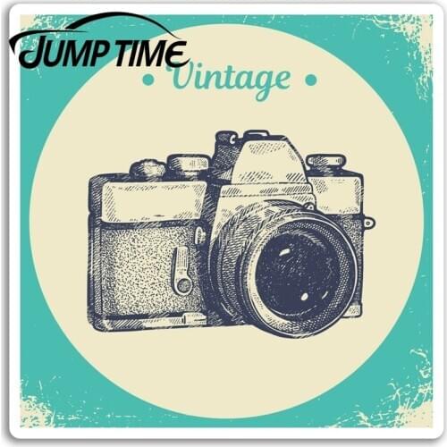 Jump Time for Vintage Camera Vinyl Stickers Photography Cool Sticker Laptop Decal Rear Windshield Waterproof Car Accessories