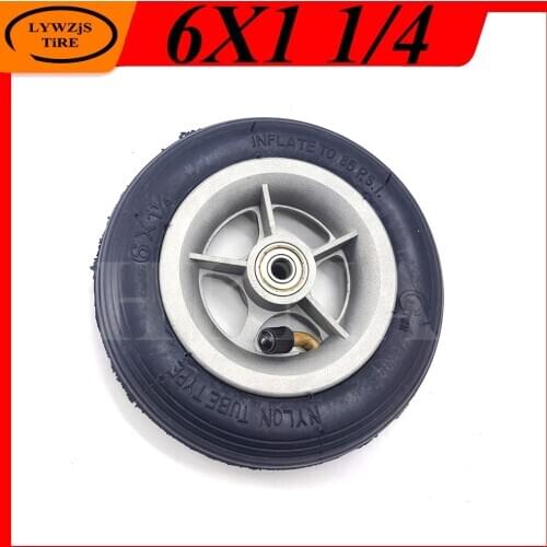 6x1 1/4 Tire Wheel Inner Tube Outer Tyre for 6*1 1/4 Inflation Wheel Wheelchair Pneumatic Gas Mini Electric Scooter Accessory