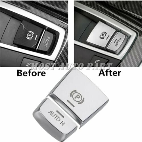 Aluminium Alloy Interior Electronic Handbrake AUTO H Button Trim For BMW X3 F25 2011-2017 X4 F26 2014-2018 2pcs Car Decoration