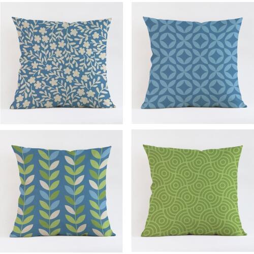 Wave Customized Cushion Covers Small Fresh Flower Leaf Custom Pillows Cover 9Styles Geometry Baby Sofa Decoration Gift