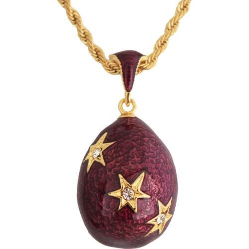 YAFFIL Enamel Stars Necklace Female Easter Jewelry Egg Pendant Charm Crystal Rhinestone Necklace Women Girls Gift 2019 YF22-1252
