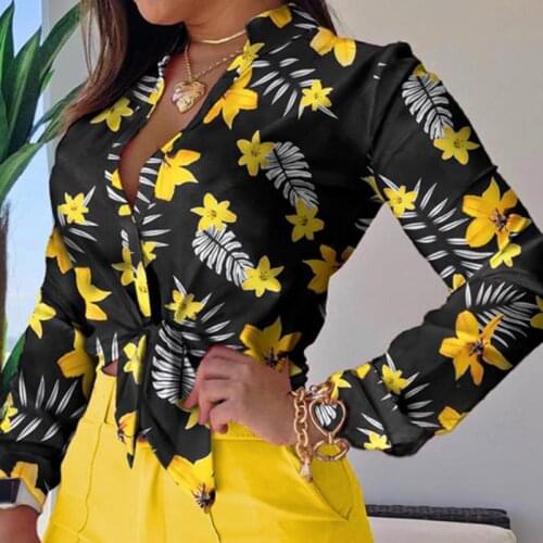 2021 Summer Blouse Women Fashion Long Sleeve Stand Collar Floral Rose Print Loose Shirts Casual Streetwear Top Blusas Mujer Y2K