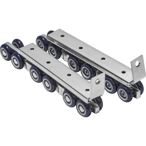 1 Pair Cold Rolled Steel Sliding Wooden Door Closet Hardware Mute Kit Door Wheels Roller 12 Wheels Hangers Roller Furniture