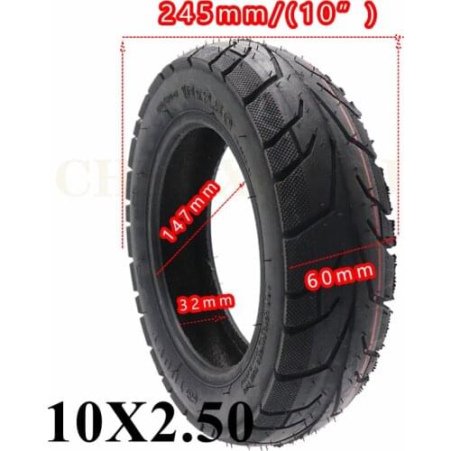 10Inch Pneumatic Tubeless Tire 10x2.50 Fits for Electric Scooter Balance Drive Bicycle Tyre 10x2.5 Without Inner Tube Tyre