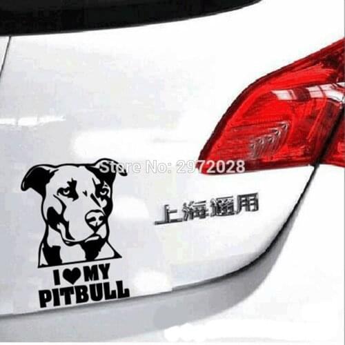 10 x New Design I Love My Pitbull Reflective Creative Auto Decal Cartoon Car Sticker Bumper Body Decal Creative Pattern Vinyl
