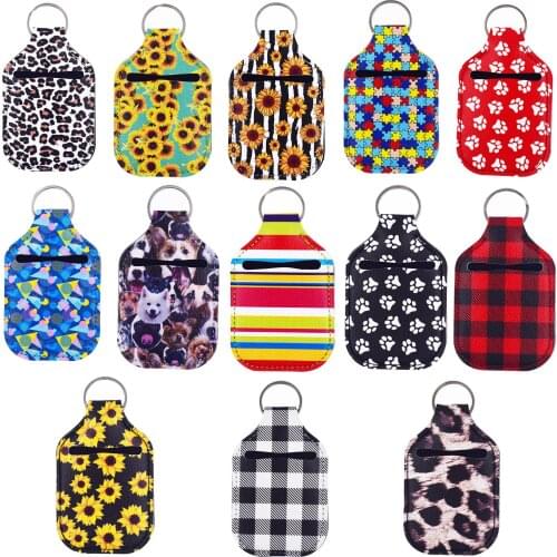 2Pcs/Set New Outdoor Travel Portable Hand Sanitizer Bottle Cover Perfume Bottle Cover Lipstick Cover With Keychain Carrier