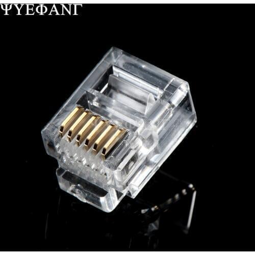 20PCS/lot RJ11 RJ12 Connector 6P6C Buckle Cable Plug DIY EV3 NXT Cable Plug Crystal Head