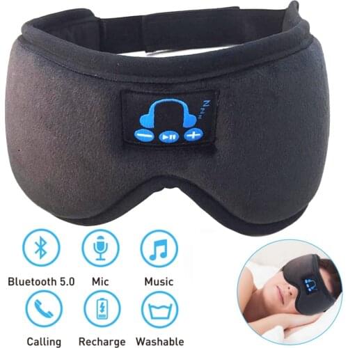 3D Bluetooth 5.0 Eyemask Sleep Mask Rechargeable Headphone Calling Washable Eyepatch Travel Office Home Sleeping Eye Mask