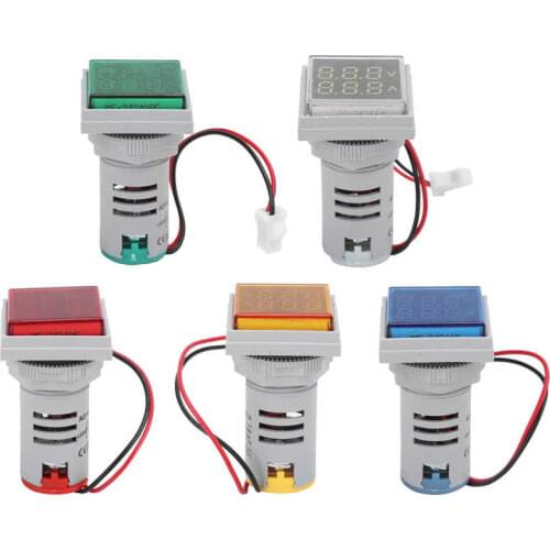 AD16-22FVA 2 in 1 Voltmeter Ammeter Voltage Current Meter Tester Measuring Indicator Digital ammeter voltmeter Voltage tester