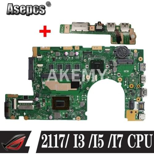 Free Board S400CA S500CA motherboard For ASUS S400CA 2117/I3/I5/I7 CPU 4GB Laptop motherboard S500C S400C S500C S500CA mainboard