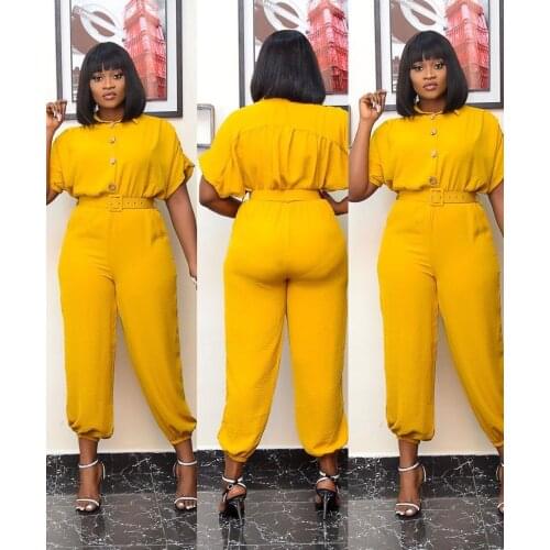 2021 Woman XXXL Plus Size WOMEN Dress Summer Short Sleeve Button Obesity Solid Color High Waistline Luxury Sexy Onesie bodysuit