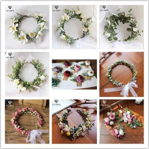 CC Wedding Hair Accessories For Bridal 100% Handmade Engagement Jewelry Headbands Hairbands Forest Style Flower Shape Party Gift