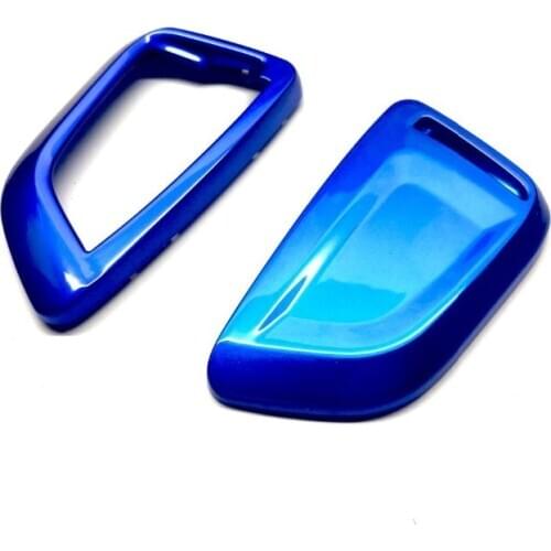 Remote Flip Key Fob Shell Protection Key Case Cover Metallic Blue For BMW Keyless Remote Key