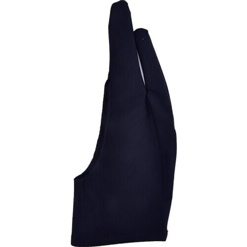 Black 2 finger anti-fouling for right and left hand black free size artist drawing glove for any Graphics drawing Tablet