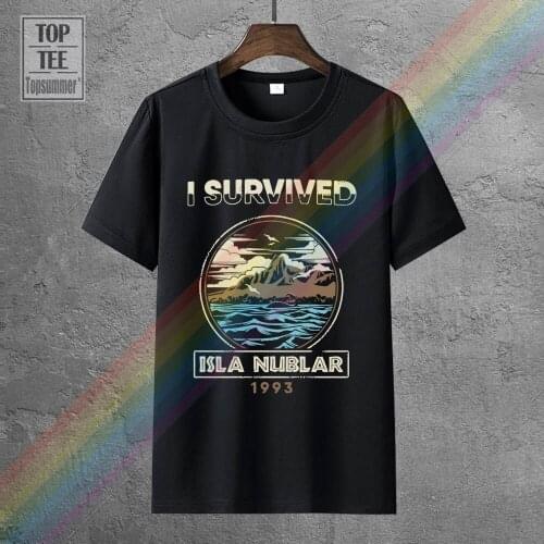 Isla Nublar 1993 T Shirt Men T-Shirt Black Tops Tee Cotton Clothing Vintage Graphic Workout Shirts