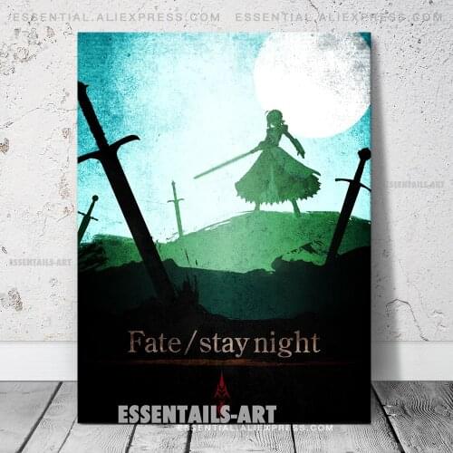 Saber Fate Stay Anime Manga Canvas Wall Art Poster Home Decor Painting Bedroom Study Living Room Decoration Prints Pictures