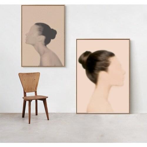 Female Line Drawing Art Canvas Painting Abstract Modern Woman Girl Print Minimalist Poster Bathroom Picture Home Decor