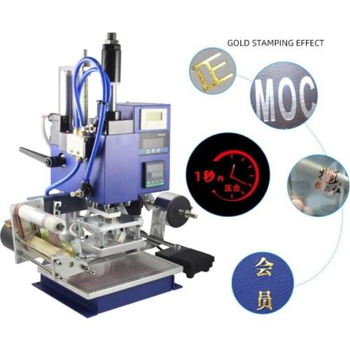 Small Pneumatic Leather Bronzing Machine Sign Branding Machine Pneumatic Paper Press Machine LOGO Hot Stamping Embossing Machine