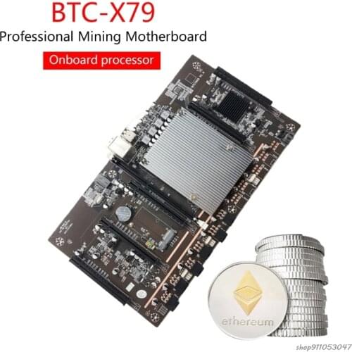 BTC X79-H61 Miner Motherboard DDR3 5x PCI-E 8X MSATA3.0 Support 3060 GPU Cryptocurrency Mining BTC Motherboard ma20 Wholesales