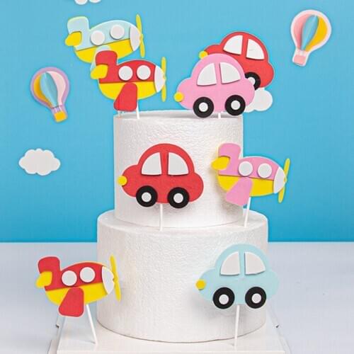 Cartoon car cake topper happy birthday cake decoration kids birthday party decoration children gifts toys party decoration