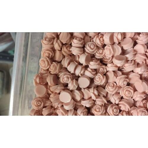 50pcs 11mm Rubber Pink Beautiful Rose Blank Flatback Resin Cabochon Charm Finding,Phone Decoration Kit,DIY Accessory Jewellery