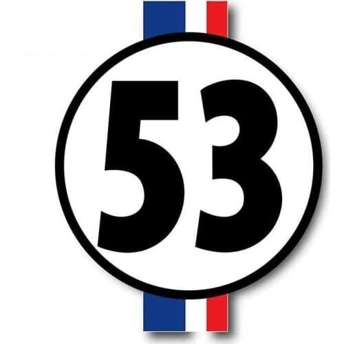 Sticker Herbie the love bug 53 creative car sticker accessories motorcycle refrigerator window sticker PVC 14cm x 11cm