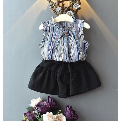 2019 Autumn Casual Patchwork Clothes High Quality Fashion Girls Clothes Sleeveless Kids Clothes