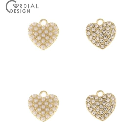 Cordial Design 100Pcs 12*13MM Jewelry Accessories/Imitation Pearl/Hand Made/Rhinestone Pendants/DIY/Jewelry Findings Components