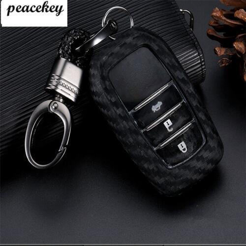 Carbon Fiber Style Silicone Remote Key case holder For Toyota Auris Camry Rav4 Corolla Prado Yaris enza 2007 2008 2009 2010 2011