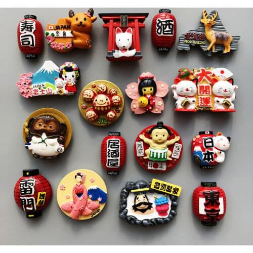 Japan Fridge Magnets Japanese Tourist Souvenirs Nara Deer Cherry Blossom Hokkaido Mt Fuji Scenic Magnetic Refrigerator Stickers