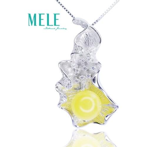 Natural Amber Beeswax 925 silver Leaf jewelry Pendant necklace women