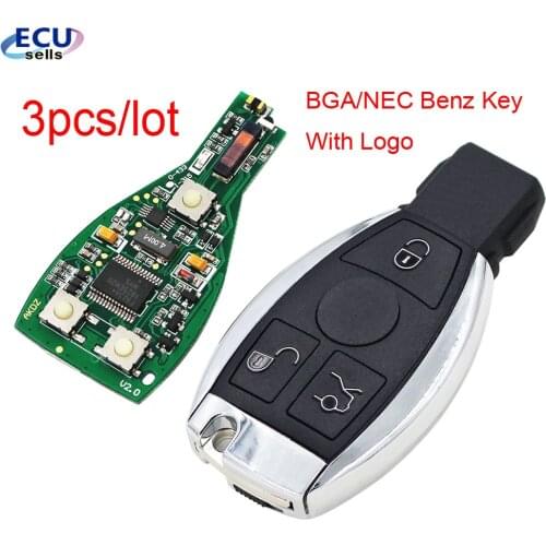 3pcs/Lot , 3 Buttons/ 4B Smart Remote Key For Mercedes Benz Year 2000+ Supports Original NEC and BGA 315MHz Or 433.92MHz
