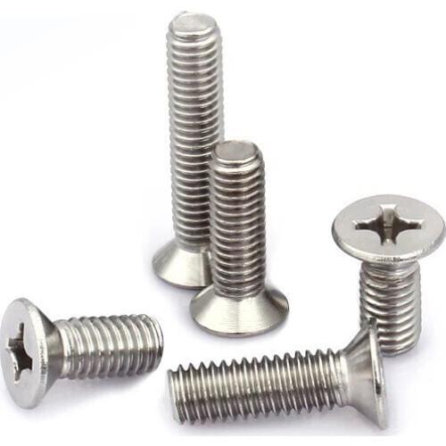 500pcs/lot GB819 DIN965 M1 M1.2 M1.4 M1.6 stainless steel 304 phillips flat countersunk head micro mach