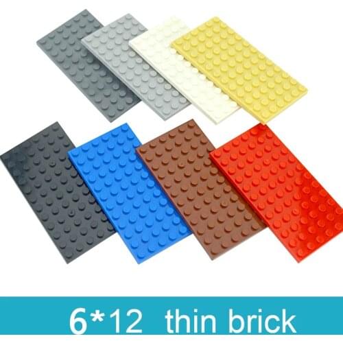 6pcs Assembles Particles 6x12 Thin Figures Bricks Educational DIY Building Blocks Creative Size Compatible With 3028 Toys Gifts