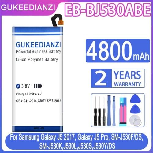 GUKEEDIANZI Phone Battery EB-BJ530ABE 4800mAh For Samsung Galaxy J5 Pro 2017 J530 SM-J530K SM-J530F SM-J530Y Batteries Tools